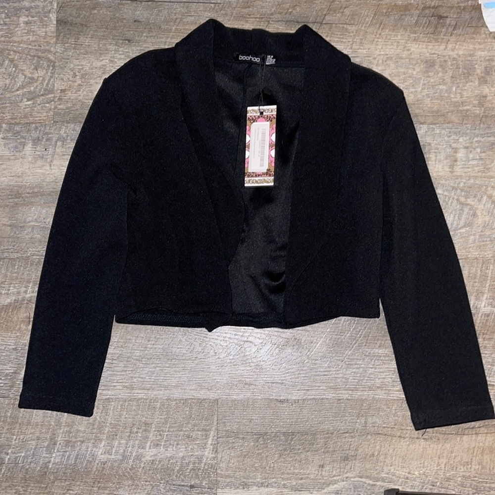 Black midi blazer size 6